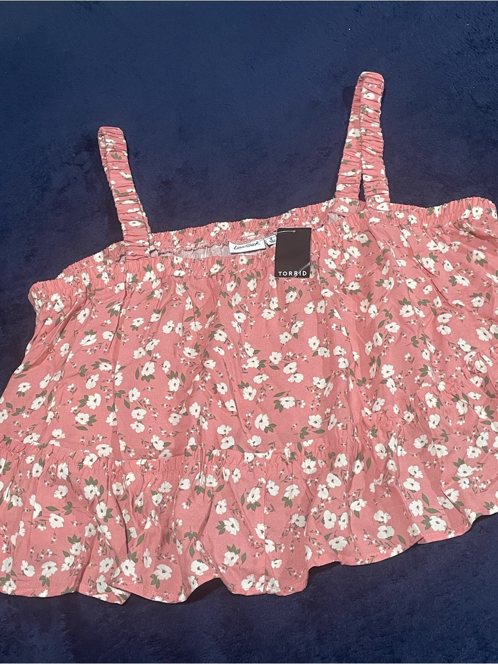 torrid Coral Pink Floral Ruffle-Hem Camisole